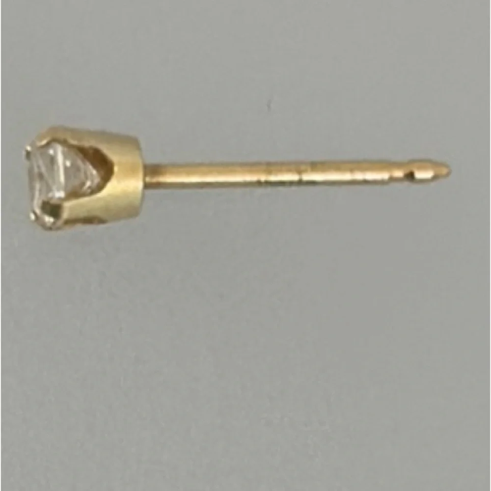 14k real solid Gold Stud CZ Earrings